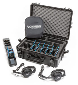 Full duplex broadcast wireless intercom – 5 to 8 users of VOKKERO Show